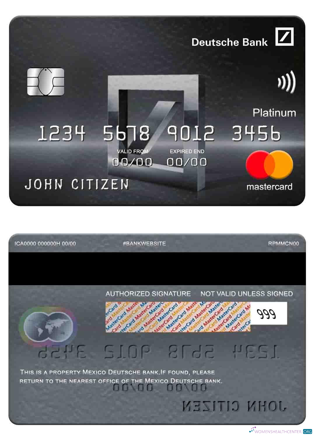 Download Mexico Deutsche bank mastercard platinum Photoshop template